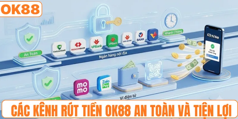 Các kênh rút tiền OK88 an toàn và tiện lợi