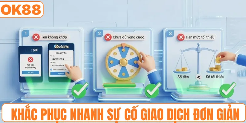 Khắc phục nhanh sự cố giao dịch đơn giản